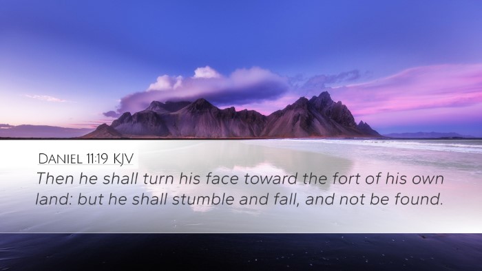 Daniel 11:19 KJV Bible Verse Image