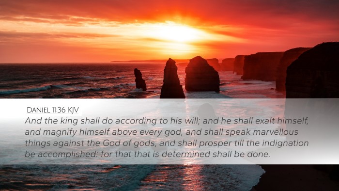 Daniel 11:36 KJV Desktop Wallpaper - And the king shall do according to his will; and - Desktop Bible Verse Wallpaper