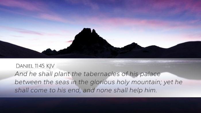 Daniel 11:45 KJV Bible Verse Image