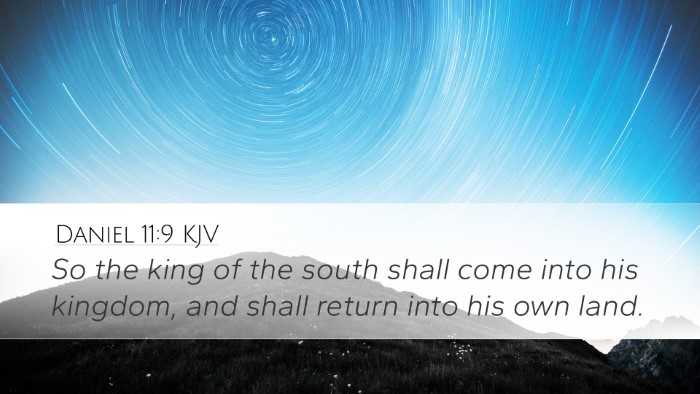 Daniel 11:9 KJV Bible Verse Image