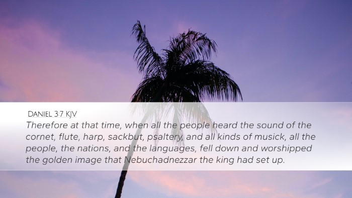 Daniel 3:7 KJV Desktop Wallpaper - Therefore at that time, when all the people heard - Desktop Bible Verse Wallpaper