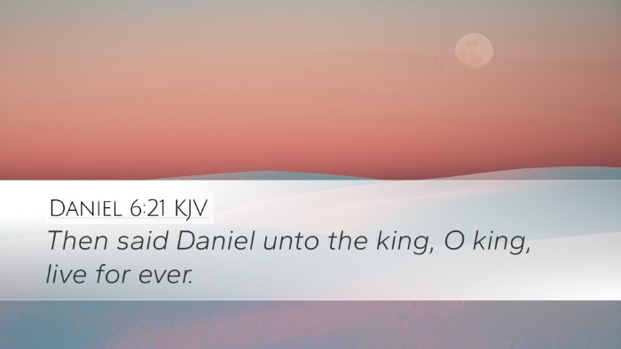 Daniel 6:21 KJV Bible Verse Image