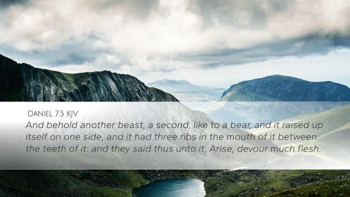 Daniel 7:5 KJV Bible Verse Image