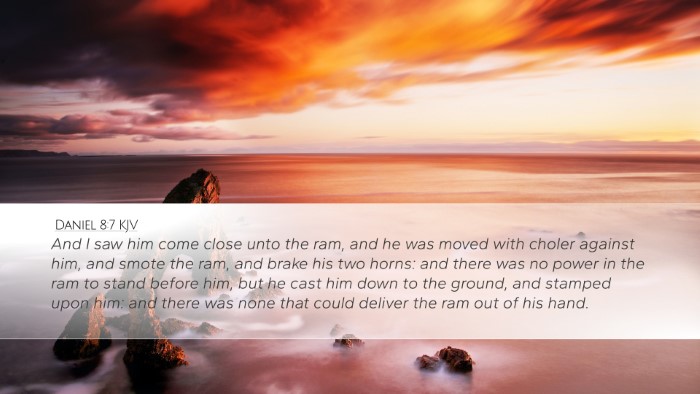 Daniel 8:7 KJV Bible Verse Image
