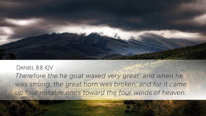 Daniel 8:8 KJV Bible Verse Image