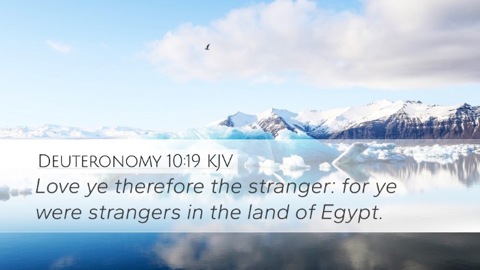 Deuteronomy 10:19 KJV Bible Verse Image