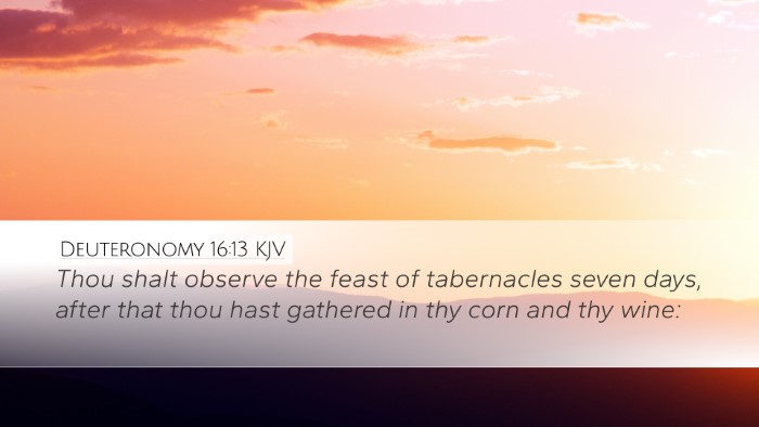 Deuteronomy 16:13 KJV Bible Verse Image