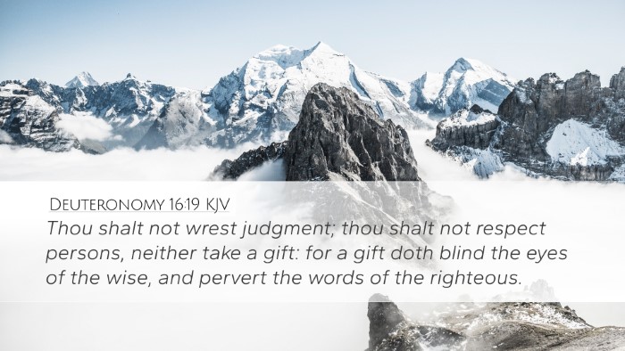 Deuteronomy 16:19 KJV Bible Verse Image
