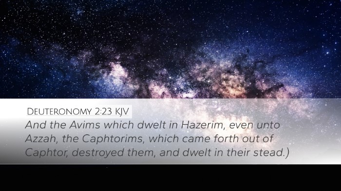Deuteronomy 2:23 KJV Bible Verse Image