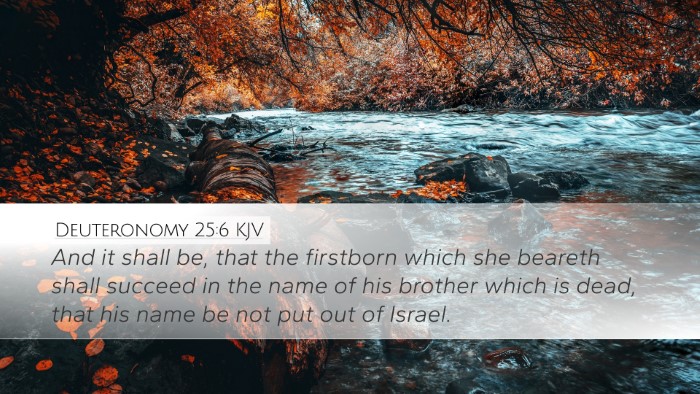 Deuteronomy 25:6 KJV Bible Verse Image