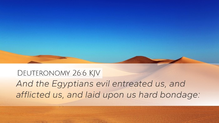 Deuteronomy 26:6 KJV Bible Verse Image