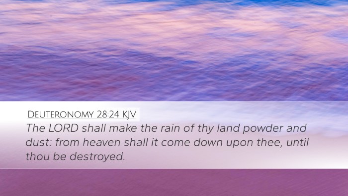 Deuteronomy 28:24 KJV Desktop Wallpaper - The LORD shall make the rain of thy land powder - Desktop Bible Verse Wallpaper
