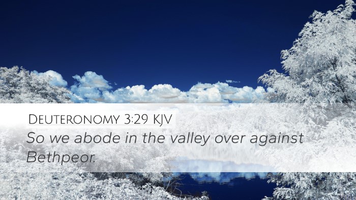Deuteronomy 3:29 KJV Bible Verse Image