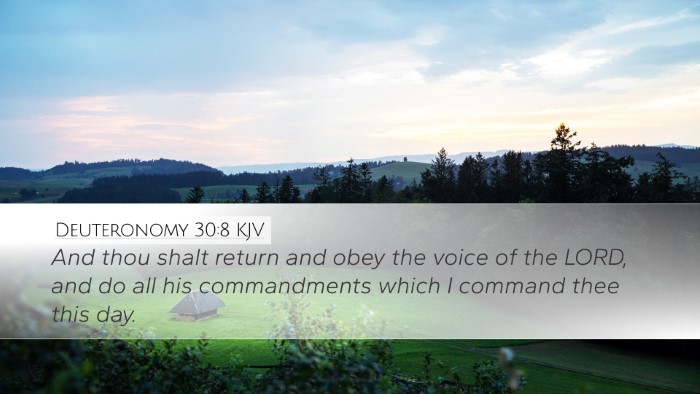 Deuteronomy 30:8 KJV Bible Verse Image