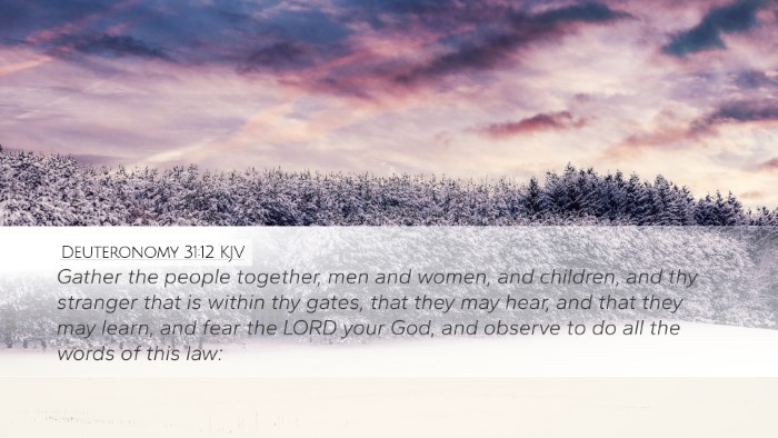 Deuteronomy 31:12 KJV Bible Verse Image