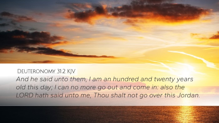 Deuteronomy 31:2 KJV Bible Verse Image