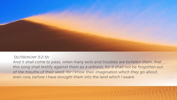 Deuteronomy 31:21 KJV Bible Verse Image