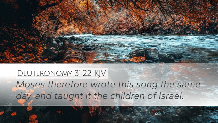 Deuteronomy 31:22 KJV Desktop Wallpaper - Moses therefore wrote this song the same day, and - Desktop Bible Verse Wallpaper