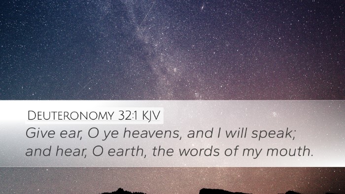 Deuteronomy 32:1 KJV Bible Verse Image