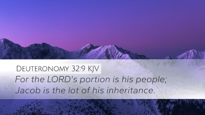 Deuteronomy 32:9 KJV Bible Verse Image