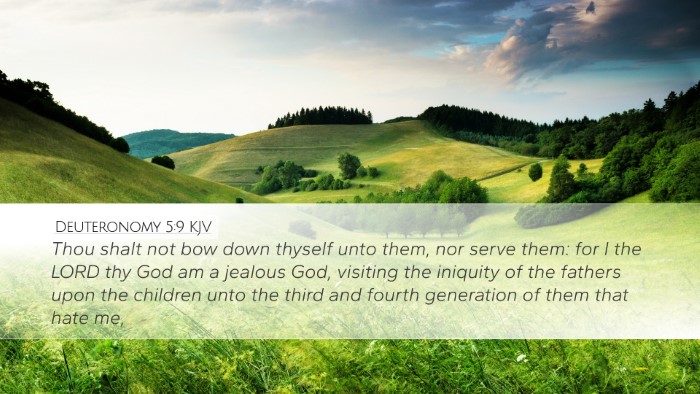 Deuteronomy 5:9 KJV Bible Verse Image