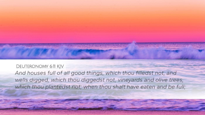 Deuteronomy 6:11 KJV Bible Verse Image