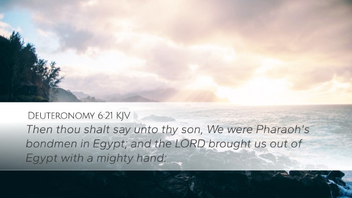 Deuteronomy 6:21 KJV Bible Verse Image