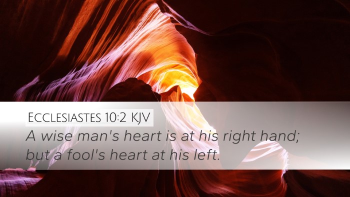 Ecclesiastes 10:2 KJV Bible Verse Image