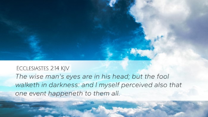 Ecclesiastes 2:14 KJV Bible Verse Image