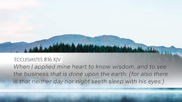 Ecclesiastes 8:16 KJV Bible Verse Image