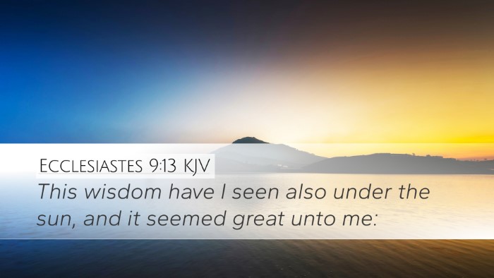 Ecclesiastes 9:13 KJV Bible Verse Image