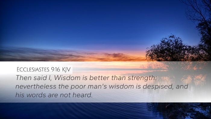Ecclesiastes 9:16 KJV Bible Verse Image