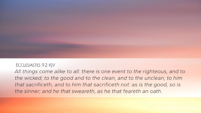 Ecclesiastes 9:2 KJV Bible Verse Image