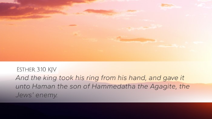 Esther 3:10 KJV Bible Verse Image