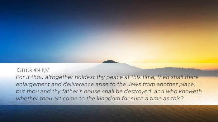 Esther 4:14 KJV Bible Verse Image
