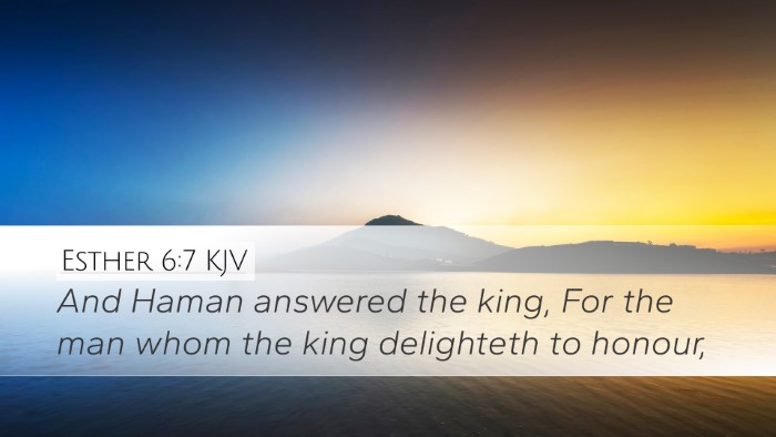Esther 6:7 KJV Bible Verse Image
