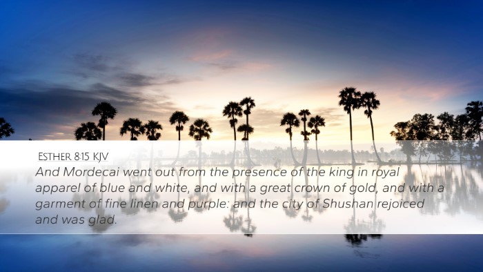 Esther 8:15 KJV Bible Verse Image