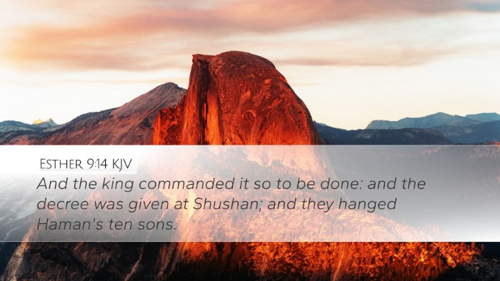 Esther 9:14 KJV Bible Verse Image