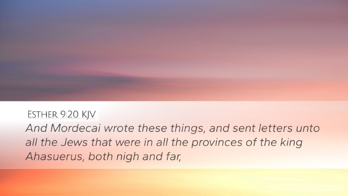 Esther 9:20 KJV Bible Verse Image