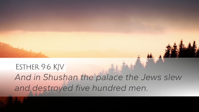 Esther 9:6 KJV Bible Verse Image