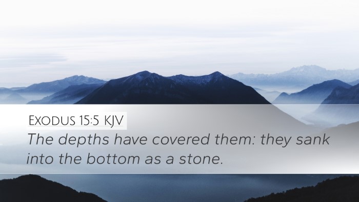 Exodus 15:5 KJV Bible Verse Image