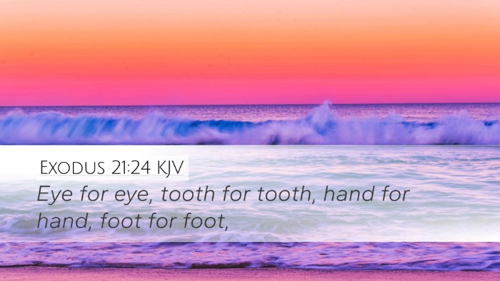 Exodus 21:24 KJV Desktop Wallpaper - Eye for eye, tooth for tooth, hand for hand, foot - Desktop Bible Verse Wallpaper