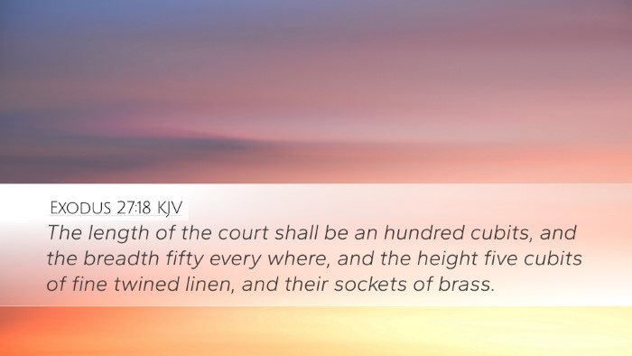 Exodus 27:18 KJV Desktop Wallpaper - The length of the court shall be an hundred - Desktop Bible Verse Wallpaper