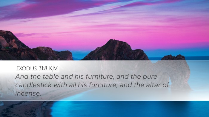 Exodus 31:8 KJV Bible Verse Image