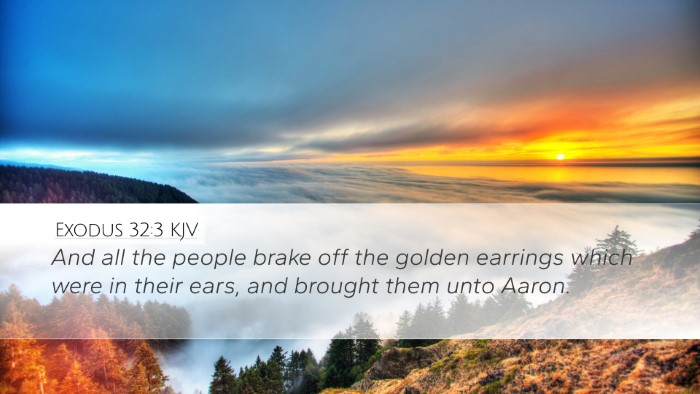Exodus 32:3 KJV Desktop Wallpaper - And all the people brake off the golden earrings - Desktop Bible Verse Wallpaper