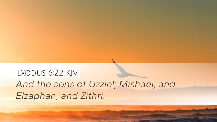 Exodus 6:22 KJV Desktop Wallpaper - And the sons of Uzziel; Mishael, and Elzaphan, - Desktop Bible Verse Wallpaper