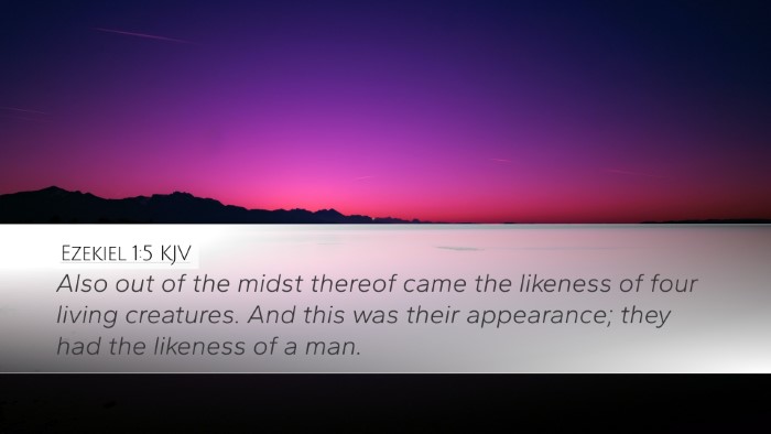 Ezekiel 1:5 KJV Bible Verse Image