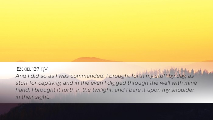 Ezekiel 12:7 KJV Desktop Wallpaper - And I did so as I was commanded: I brought forth - Desktop Bible Verse Wallpaper