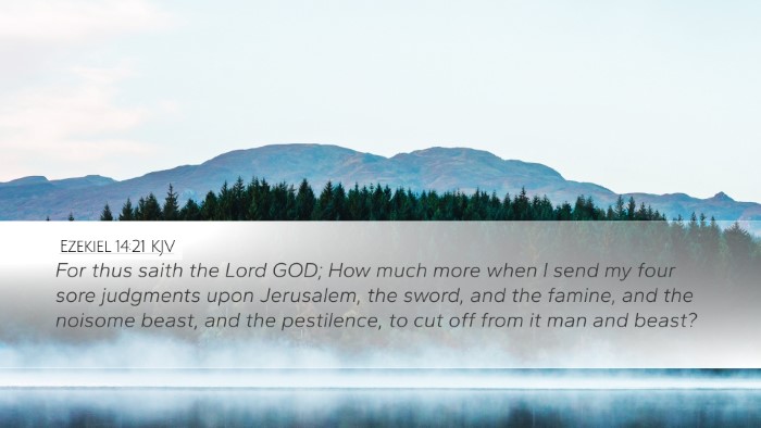 Ezekiel 14:21 KJV Bible Verse Image