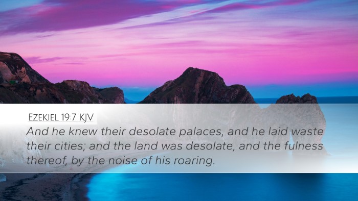 Ezekiel 19:7 KJV Bible Verse Image
